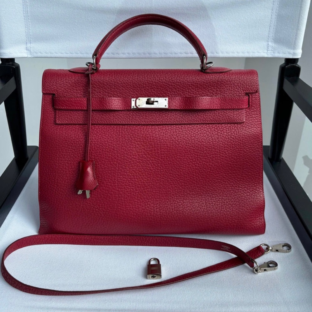 Authentic Hermes Kelly Togo 35 Rouge Garance